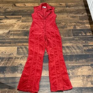 We The Free Bold Red Jumpsuit
